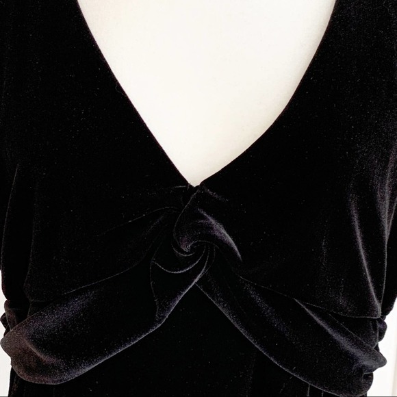 Cato LBD Black Velvet Sleeveless Knot Front A-Line Party Dress Plus Size 18 - Picture 9 of 11
